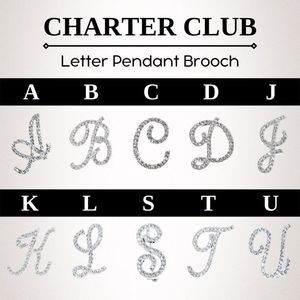 Charter Club Letter Pendant Brooch